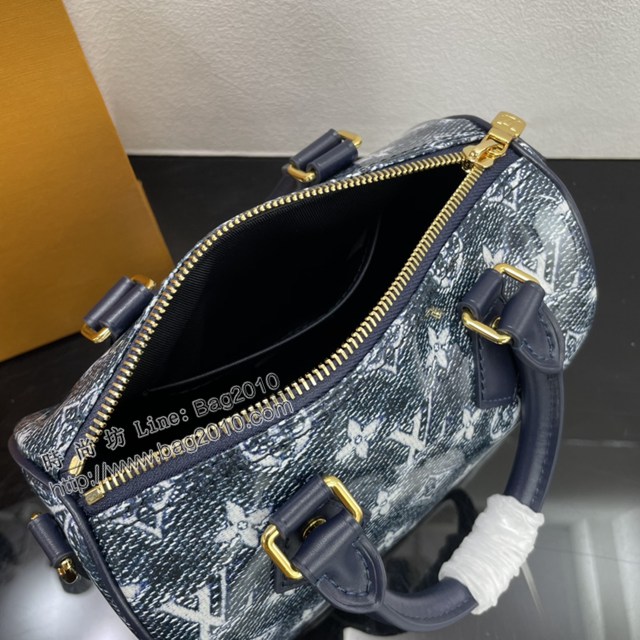 Lv路易威登2023專櫃新款Speedy Bandoulière20手袋 LV提花帆布手提肩背女包 M23069 ydh5116